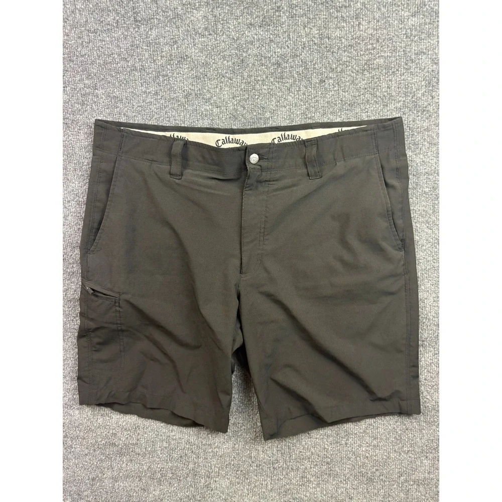 Callaway Golf Shorts Mens 36 Charcoal Grey Stretch Performance Cargo Pocket 9
